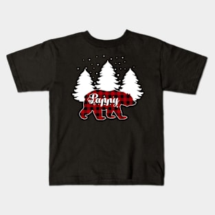 Buffalo Red Plaid Pappy Bear Matching Family Christmas Kids T-Shirt